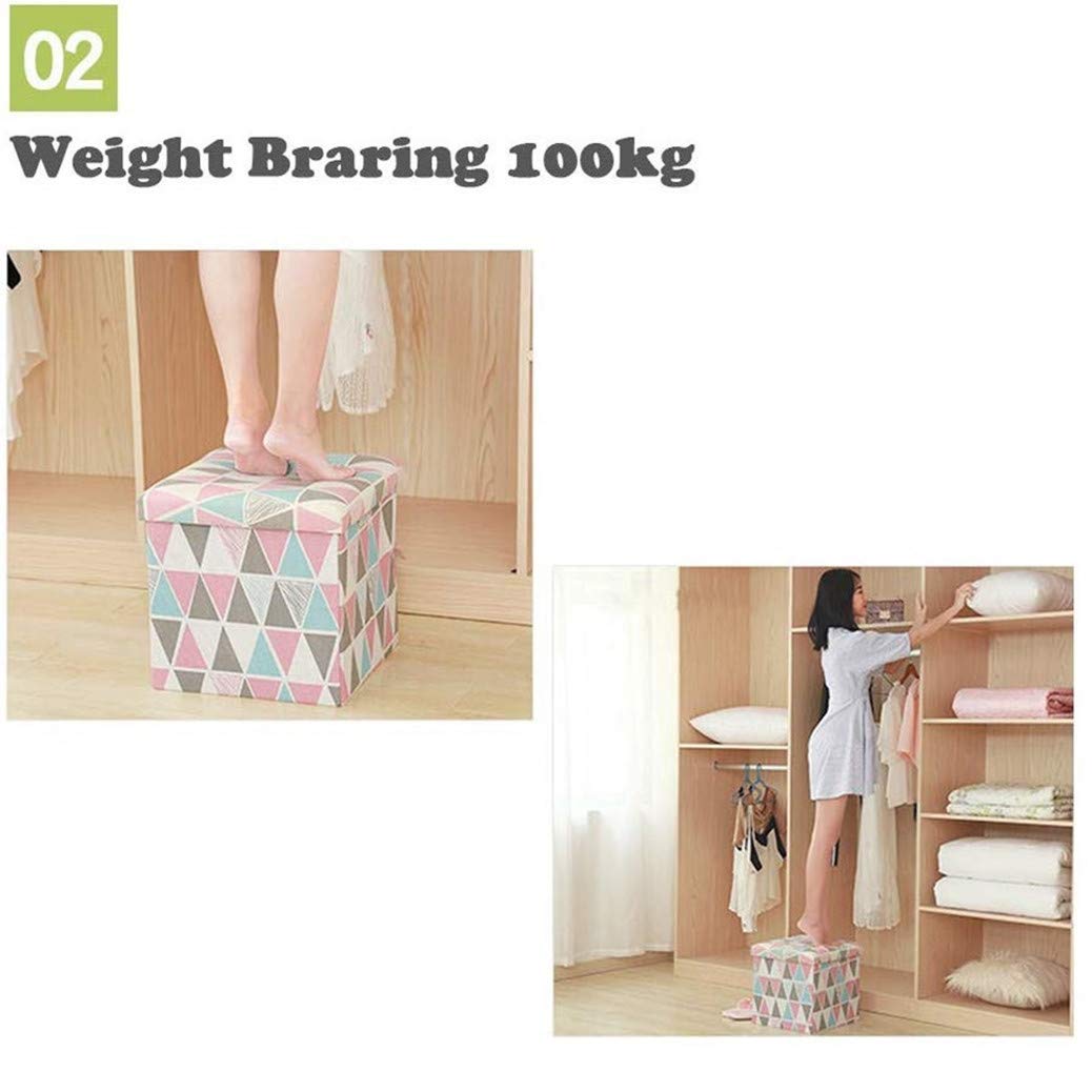 Folding Storage Box Ottoman Pouffe Seat Foot Stool Home Chair Foot Stool Bench | UK - View #11