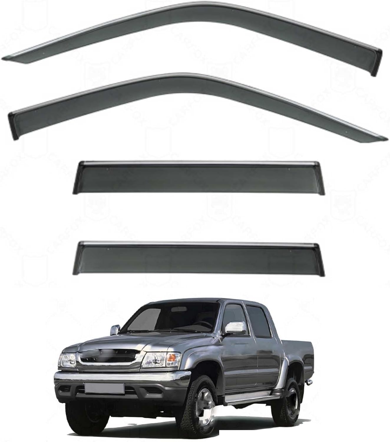 Nwsplmy Normal Wind Deflectors For Hilux Mk6-N140-N170 1998-2003, Rain Guards Window Visors, 4-Piece, Protects Against Fading & Cracks