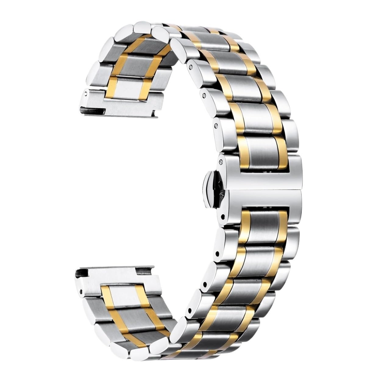 ZH1YFD Paski do zegarków ze stali nierdzewnej 12mm-22mm metalowy pasek do zegarka SmartWatch proste i zakrzywione końcówki mężczyźni kobiety