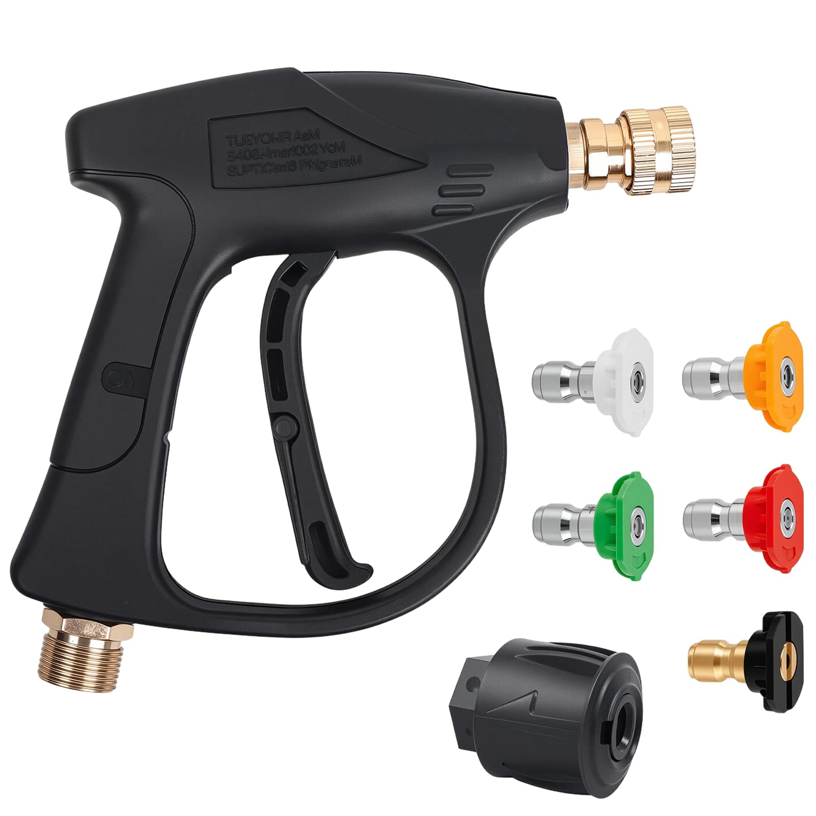 High Pressure Washer Gun, Short Jet Wash Gun with M22 14MM Hose Interface, Cleaning Car Washing Guns with 5 Water Nozzles, Jet Wash Trigger Gun for Car Cleaning Compatible for Karcher