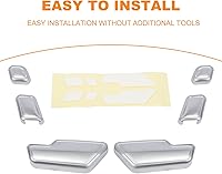 Vista 4 de Compatible con Mercedes Benz, Accesorios de Cubierta de Botón de Ajuste de Asiento de Puerta, Calcomanías de Botones de Ajuste de Asiento para Clase