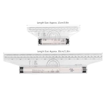 Rolling Parallel Ruler, 5 PCS Multipurpose Ruler Balancing Scale Drafting and Architecture Drawing Tool