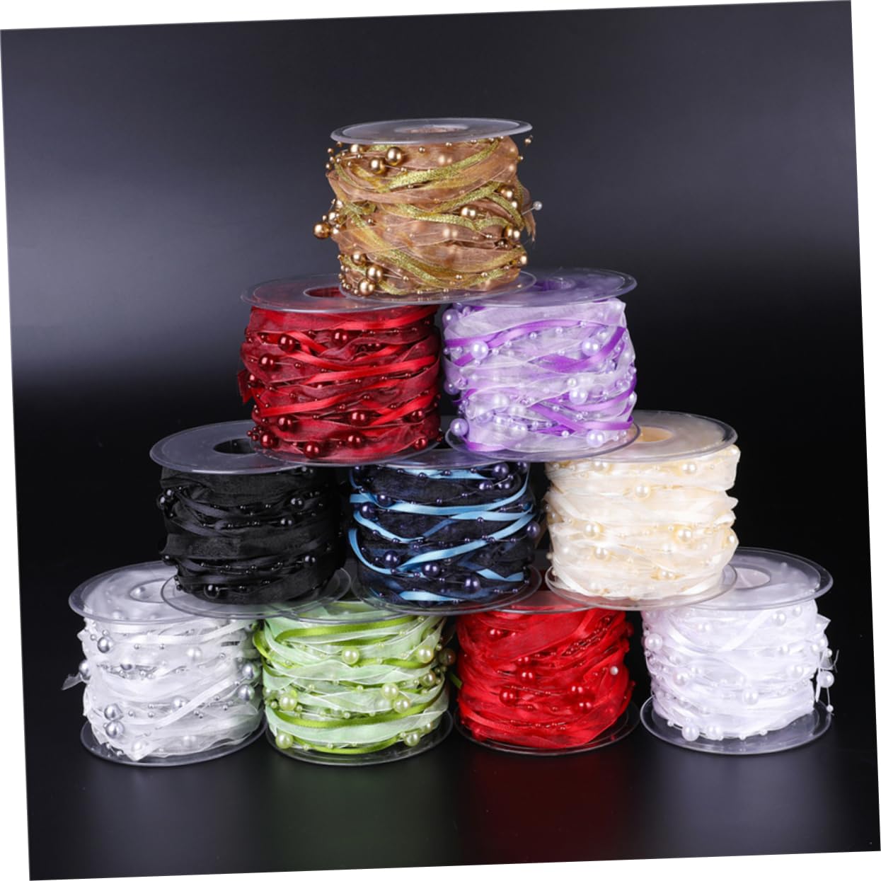 Tofficu 3 Rollen Band Für Blumensträuße Dekoratives Perlenband Für Partys Piyester-gurtbänder Für Hochzeitsdekor Blumenstraußbänder in Individueller Länge Elegantes Hochzeitsband
