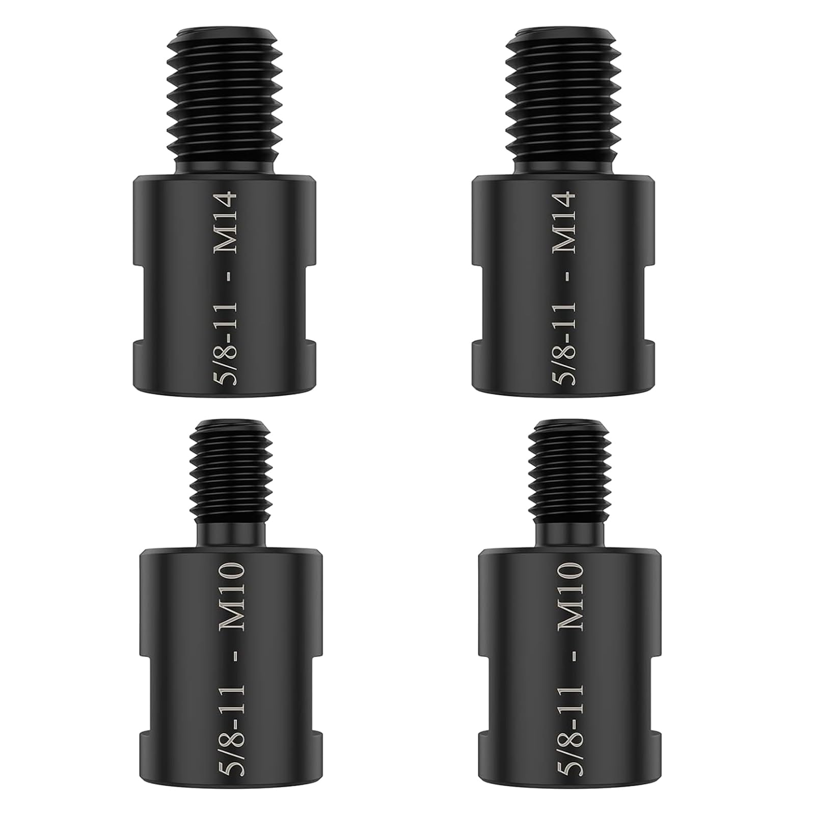 ordinarYone Pack of 4 Angles Grinders Thread Adapters Convert 5/8~11 Female to M 10 and M 14 Male Thread for Enhancing Grinding Poli