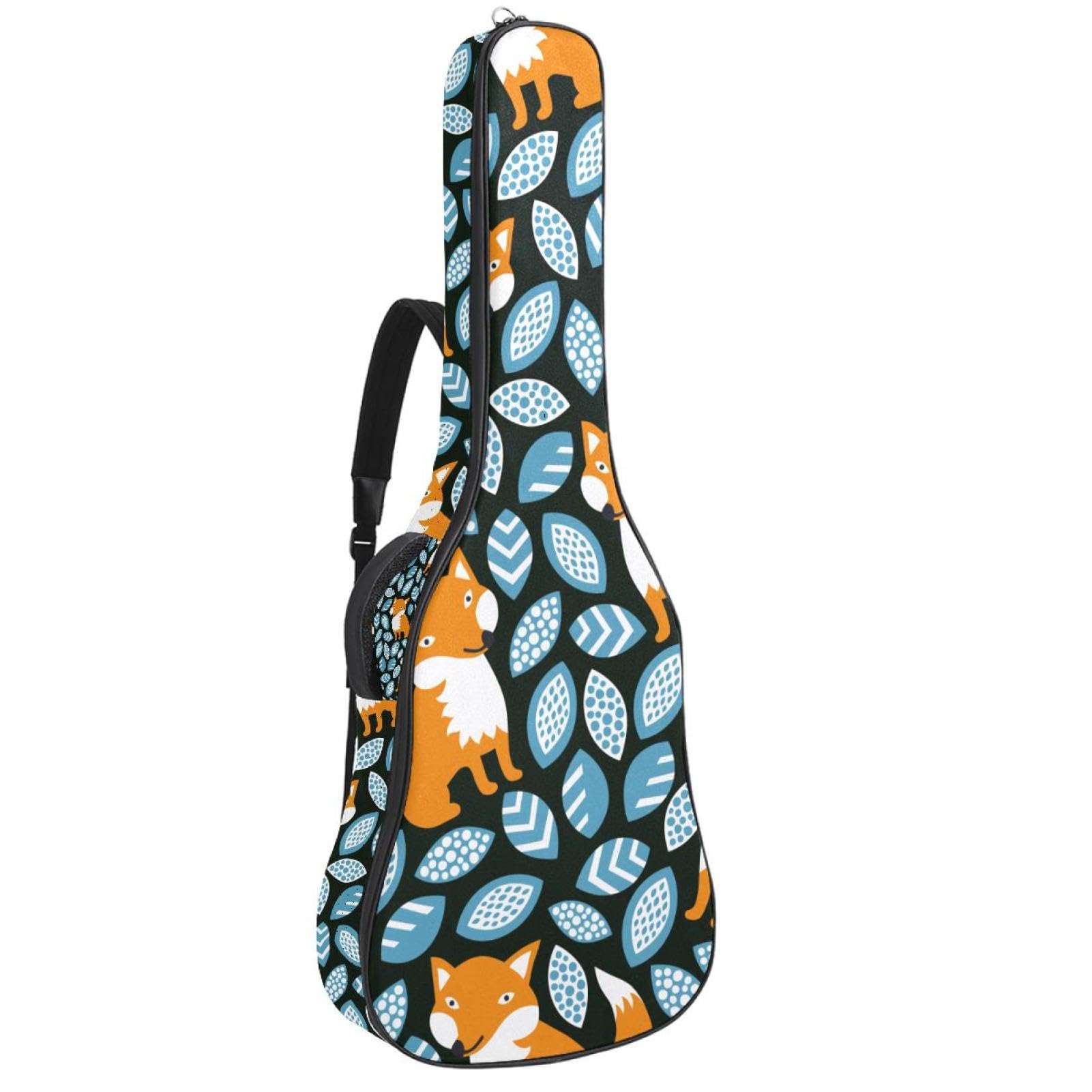 Torba na gitarę akustyczną wodoodporny plecak na gitarę grubo miękki wyściełany lis klasyczna obudowa na gitarę, wielobarwny, 42.9x16.9x4.7 in, Organizer do torby