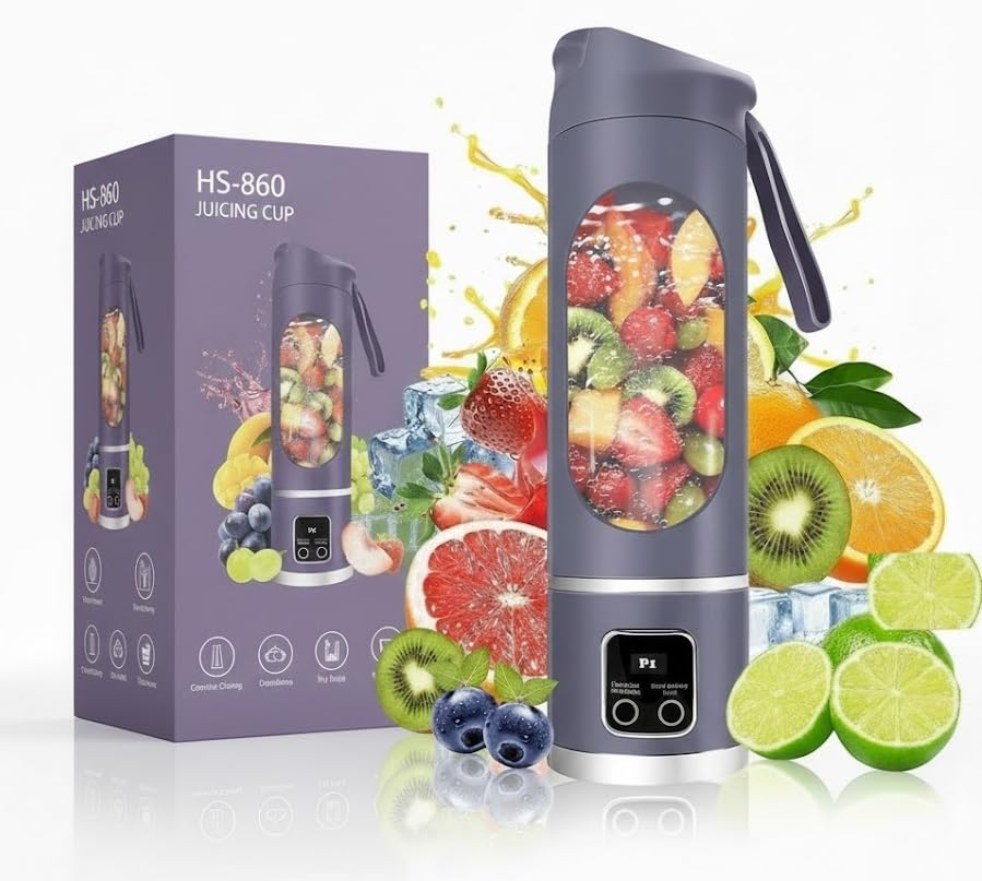 COOL KNIGHT Portable Blender Electric Juicers Fruit Mixers USB Rechargeable Smoothie Mini Blender Personal Juicer 10 Blades 3 Gears With 1300 Mah Rechargeable Battery-Smoothie Juicer Mixer