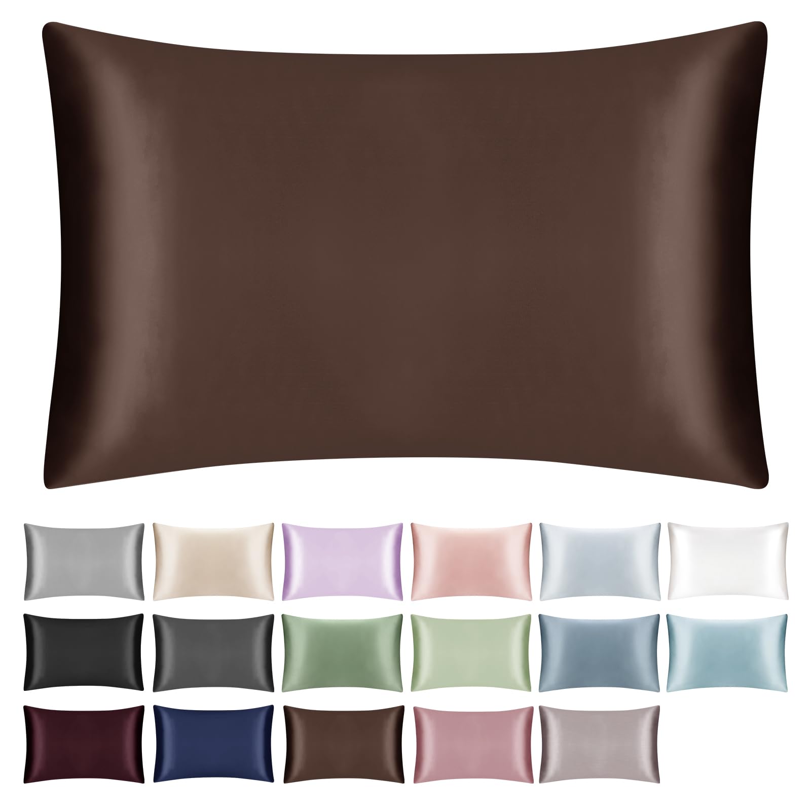 SILKTALE 100% 19MM Mulberry Silk Toddler/Travel Pillowcase, Small Silk Pillow Case for Kids/Baby with Hidden Zipper 1pc,Brown,40x60 cm — image 1