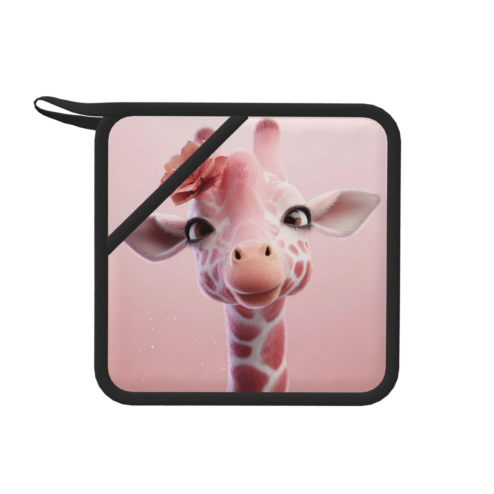 Pot Holders Set of 2 Kitchen Heat Resistant Potholders Giraffe Silicone Aunty-hot Pad Cotton Lining Oven Hot Pads for Cooking Baking BBQ Microwave Kitchen
