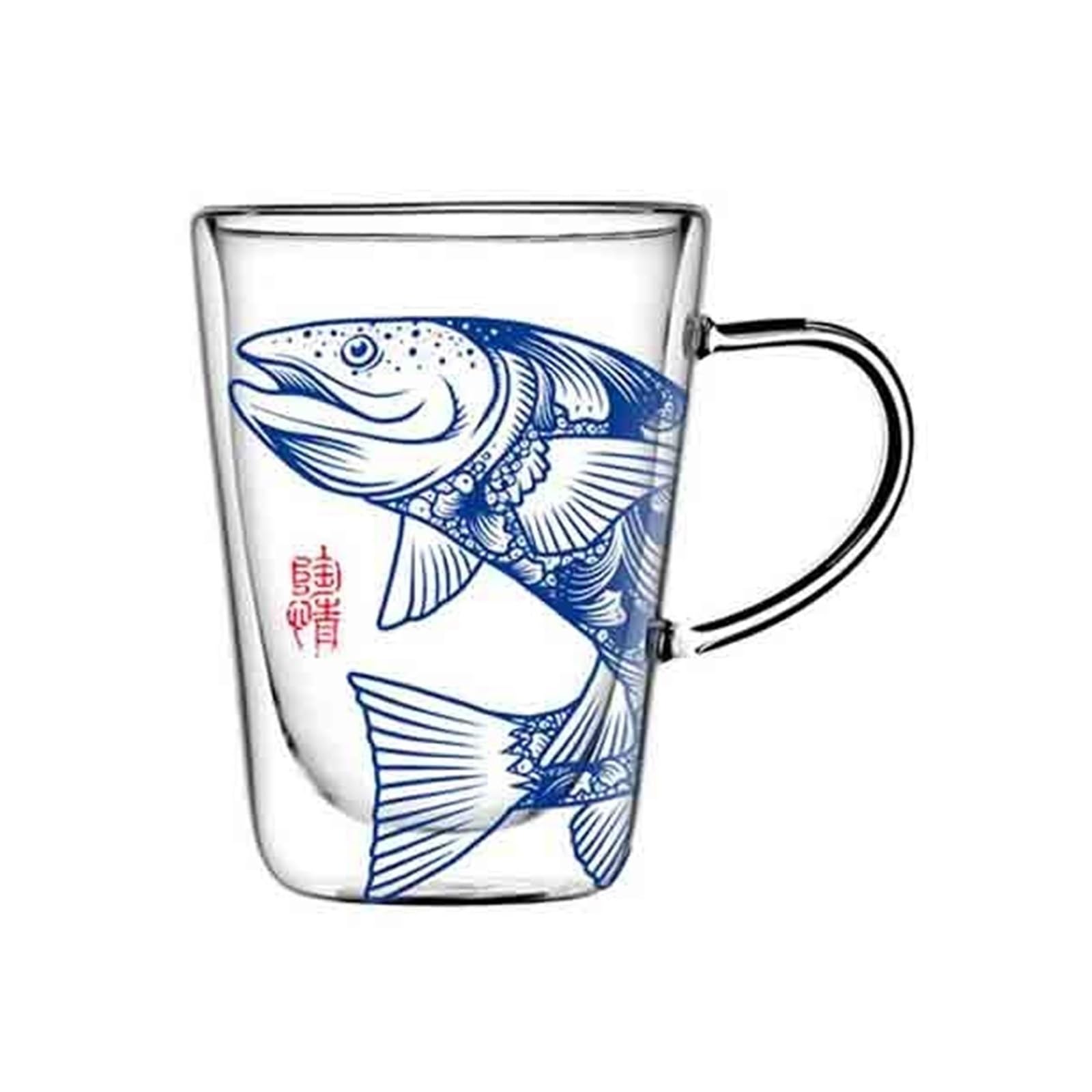 Szklany kubek, Szklane kubki do kawy z podwójnymi ściankami i uchwytem, ​​280 ml