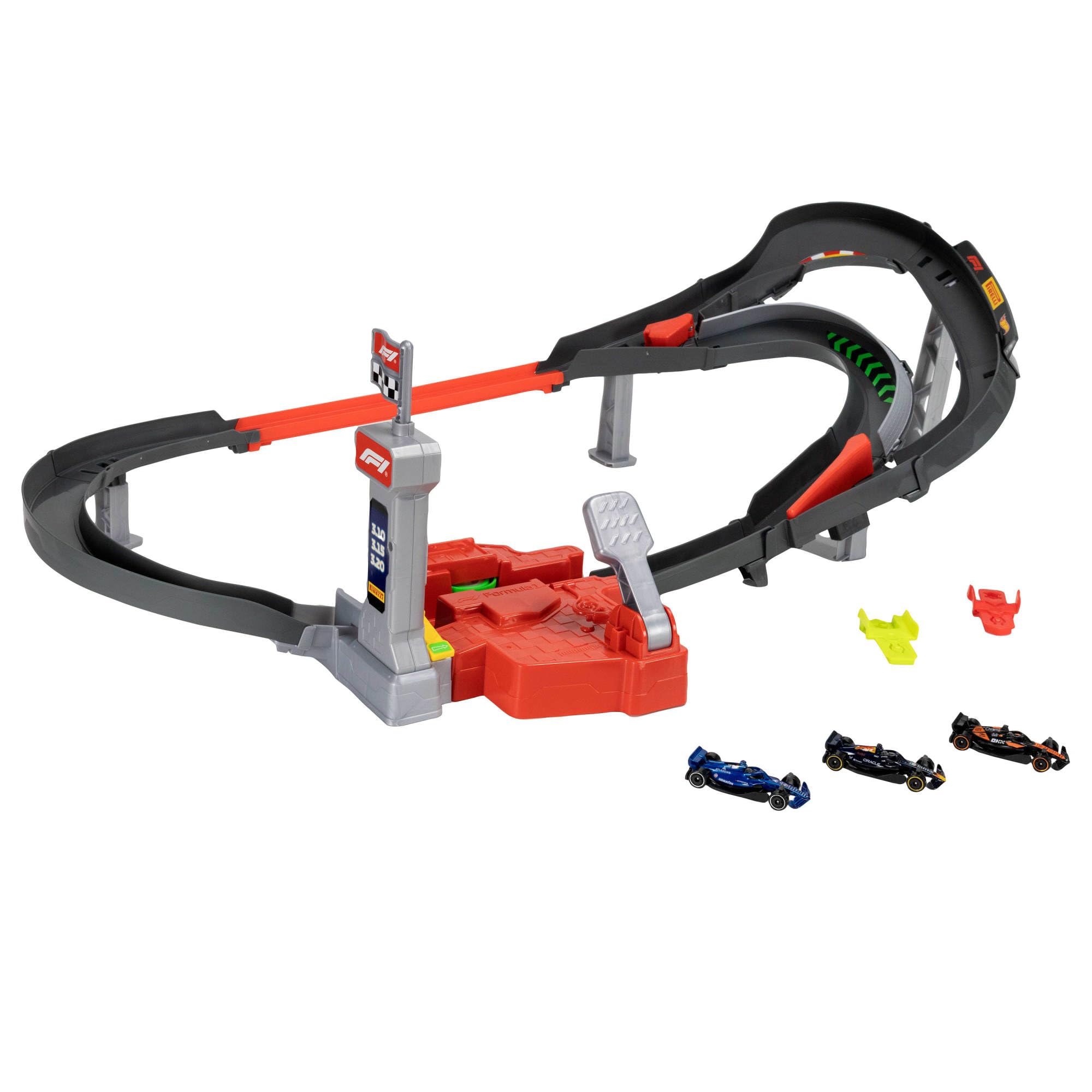 Hot Wheels Coffret Circuit Course F1 avec Véhicules McLaren, Red Bull Racing, Williams Racing 1/64 JNN32