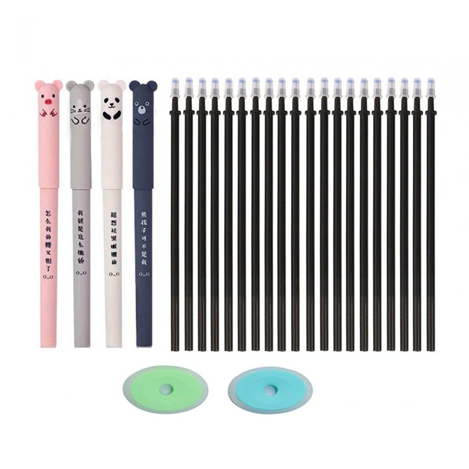 Lot de 10 recharges de stylo effaçables - Fournitures scolaires pour l'école et le bureau - Encre noire