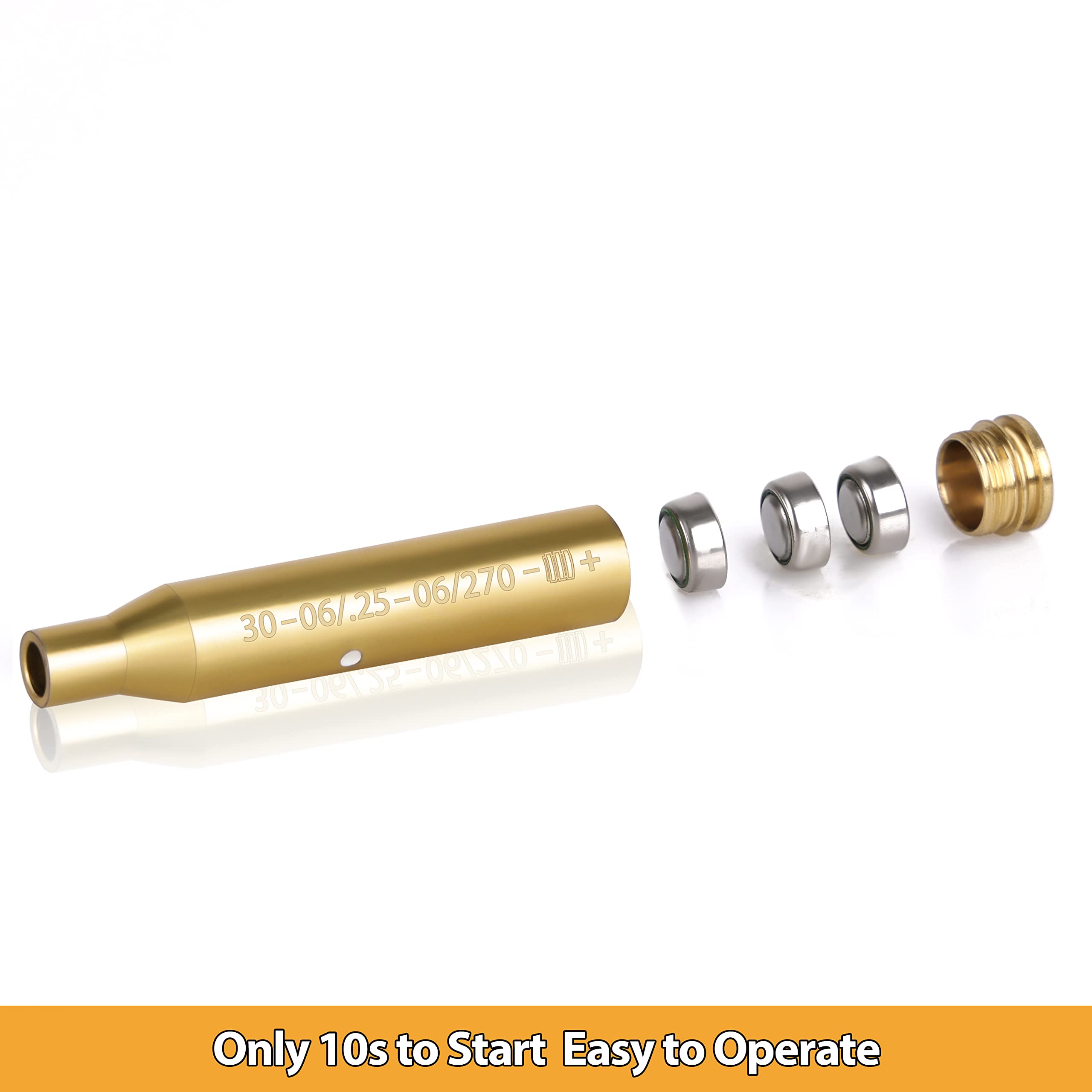 Sunya 30-06 Laser bore Sight 25-06 .270 3006Boresighter with Carrying Pouch, Red Laser Brass Body Includes 2 Sets Battery