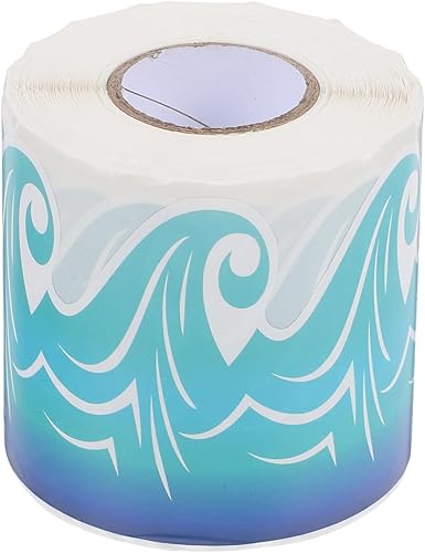 Cabilock 1 rollo de calcomanías impermeables para pizarra, decoración escolar, borde de dibujos animados, resistente al desgaste, bordes de tablón