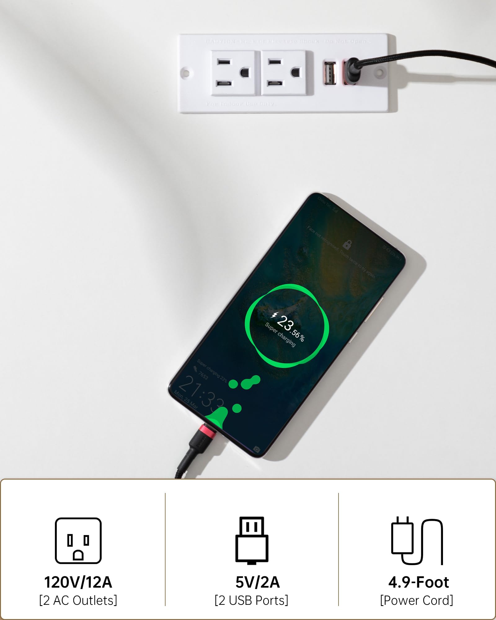 Amazon｜FORAOFUR エンドテーブル 充電ステーション付き