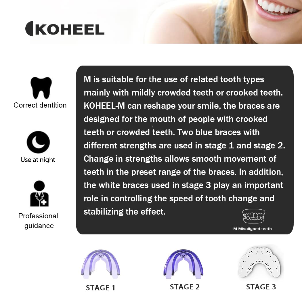 KOHEEL M appareil dentaire pour adultes, gouttiere dentaire, gouttiere dentaire bruxisme, goutiere dent alignement, aligneur dentaire adulte pour un sourire confiant