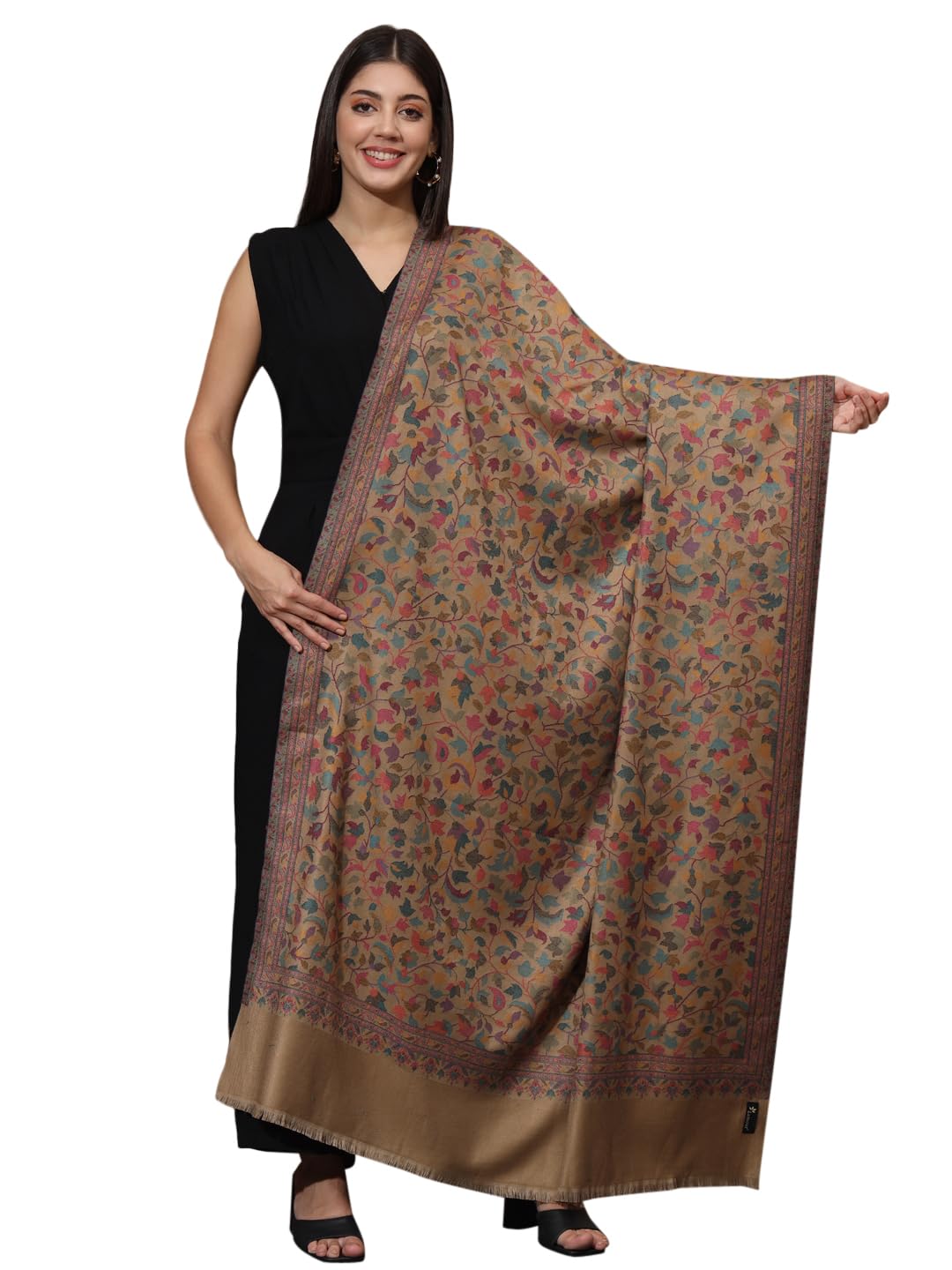 Women's Kani Shawl Paisley Jaal Pattern, Soft Polywool Material, Winter Woolen Shawl Wrap-image-30