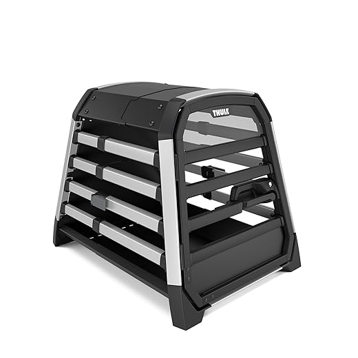 Thule Allax Hundebox, Transportbox Hund, Hundebox für Auto Black/Aluminum S
