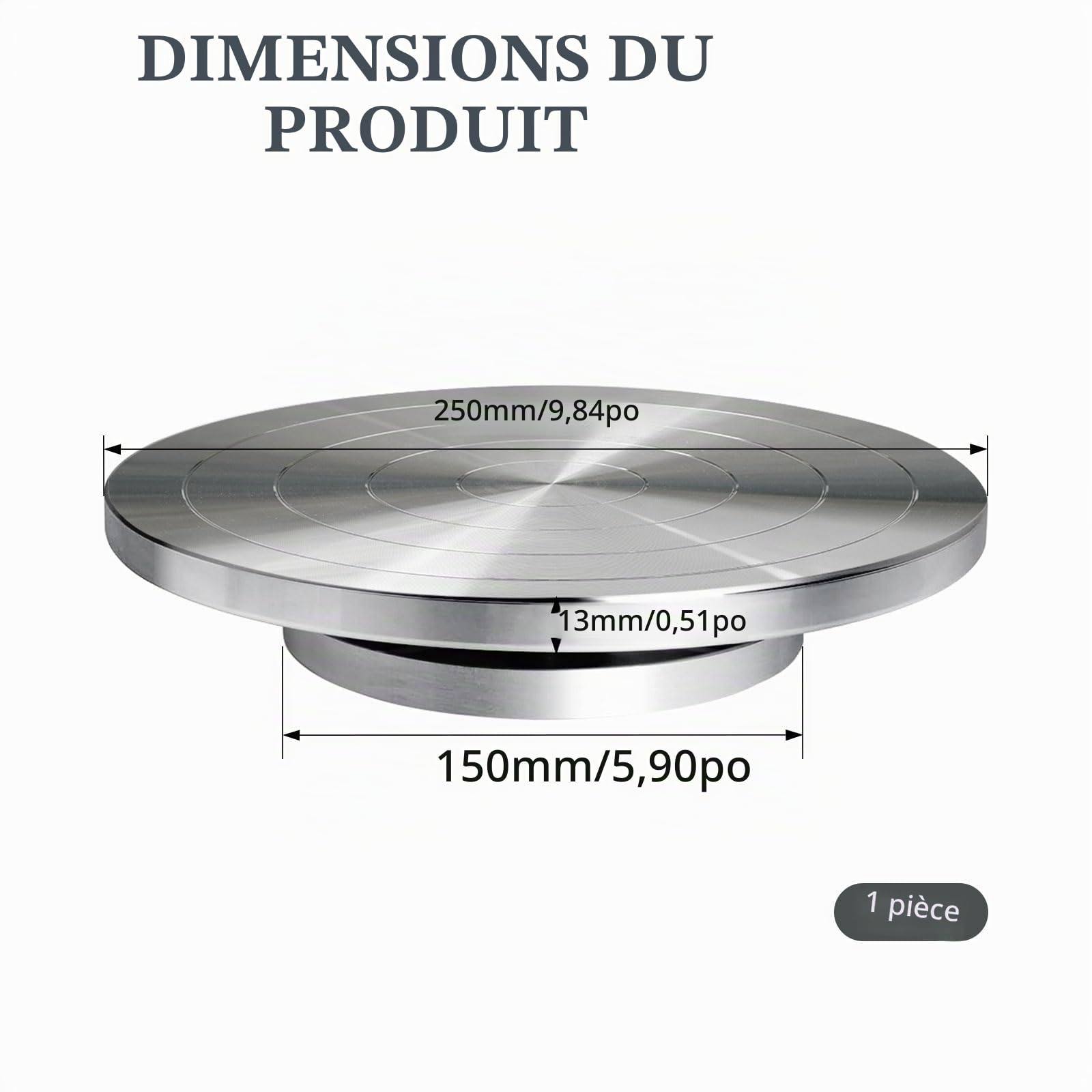 Tournette de Potier 25 cm, Plateau Tournant Sculpture Argile