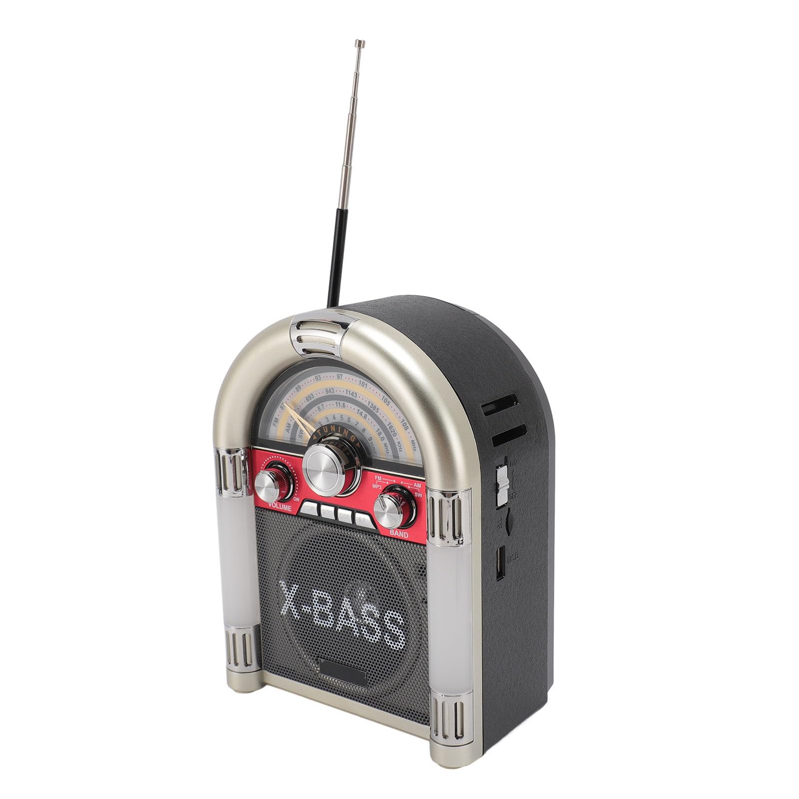 Radio, Radio FM AM SW sans Fil de Style Rétro, Lecture de Carte de Stockage Rechargeable, Réception de Signal Exceptionnelle pour l'extérieur et l'intérieur (Prise UE)