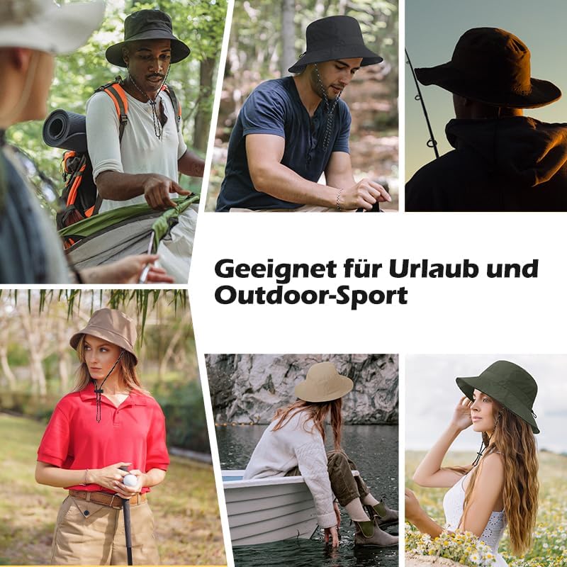 Durio Regenhut Unisex Wasserdicht Bucket Hat Sommerhut Herren Anglerhut Neutraler Sonnenhut Outdoor Hut Verstellbarer Fischerhut für Damen und Herren