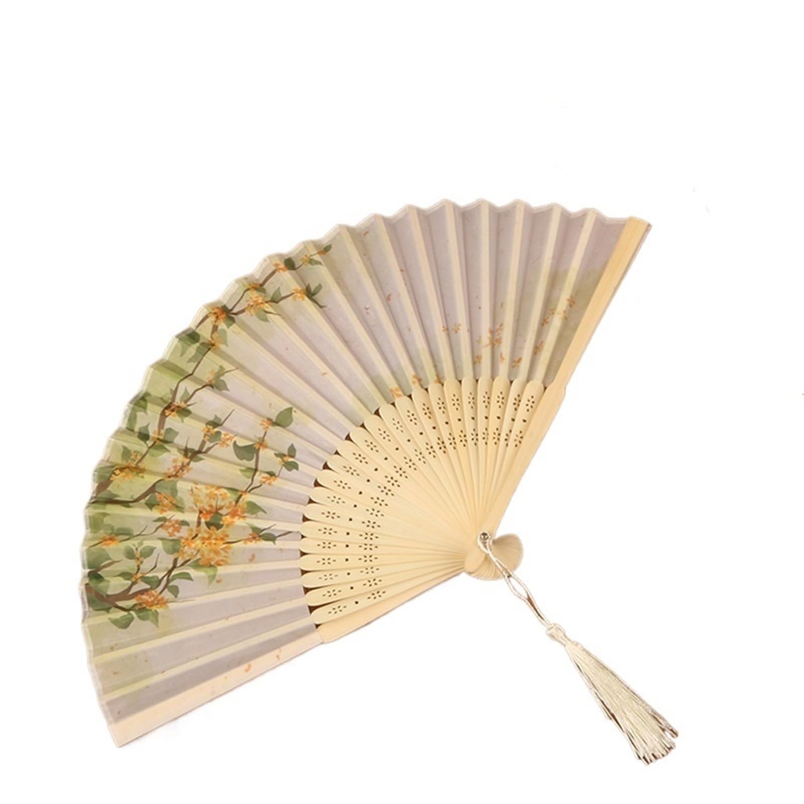 Dcuipg Color3 Vintage Silk Folding Fan For Party