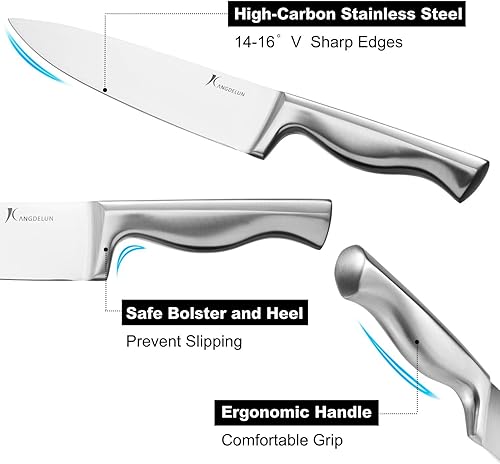 Miniatura 4 de Juego de cuchillos de cocina ultra afilados de 15 piezas con bloque de madera