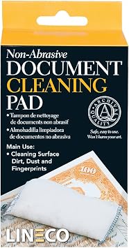 Lineco Document Cleaning Pad, 3-inch Length, White
