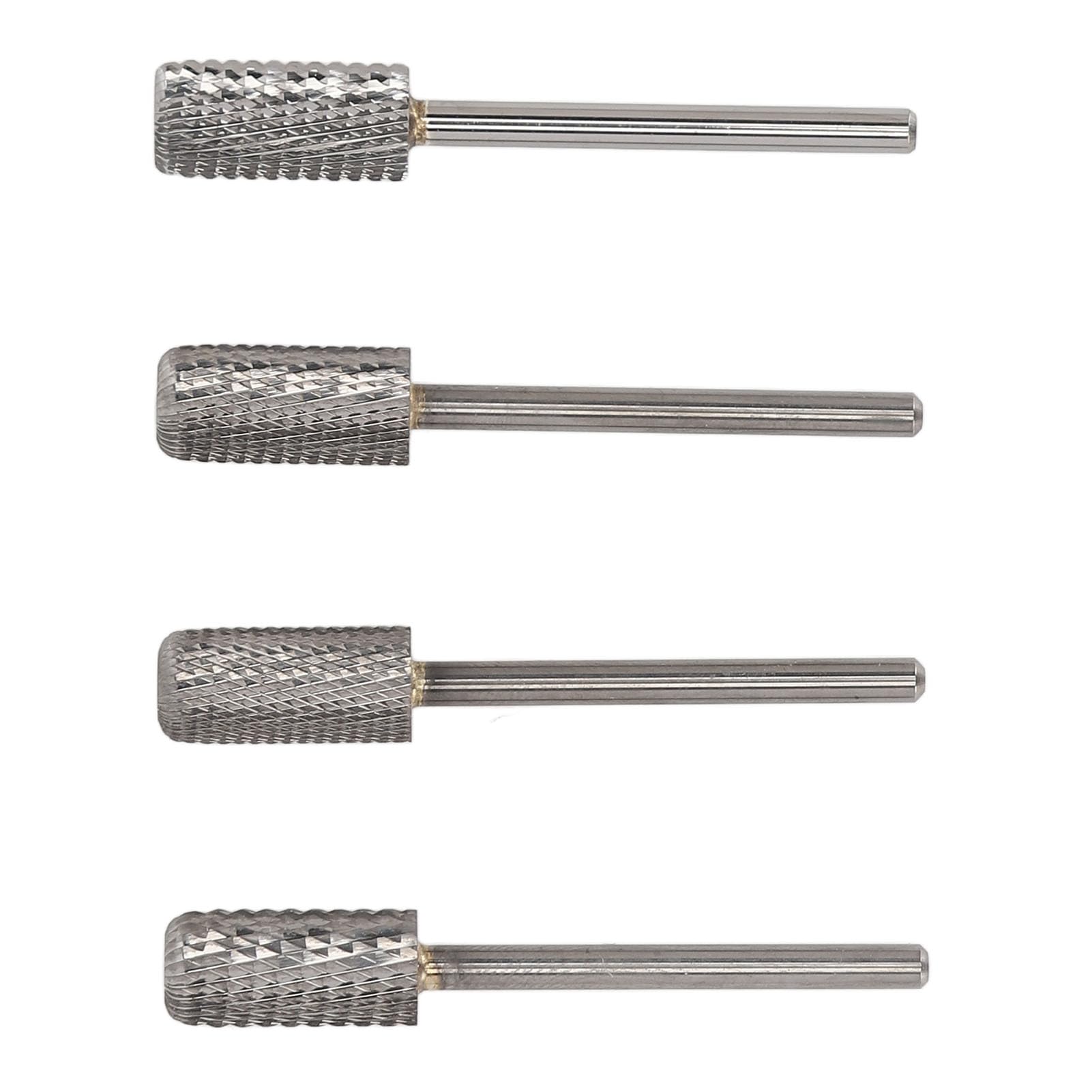 PUNTE TRAPANO IN CARBURO DI TUNGSTENO PER UNGHIE SET DI PUNTE PER MANICURE PROFESSIONALI PER ARTE DELLE UNGHIE PER USO IN SALONE A CASA 4 PZ TESTINE PER LUCIDATURA DELLE UNGHIE