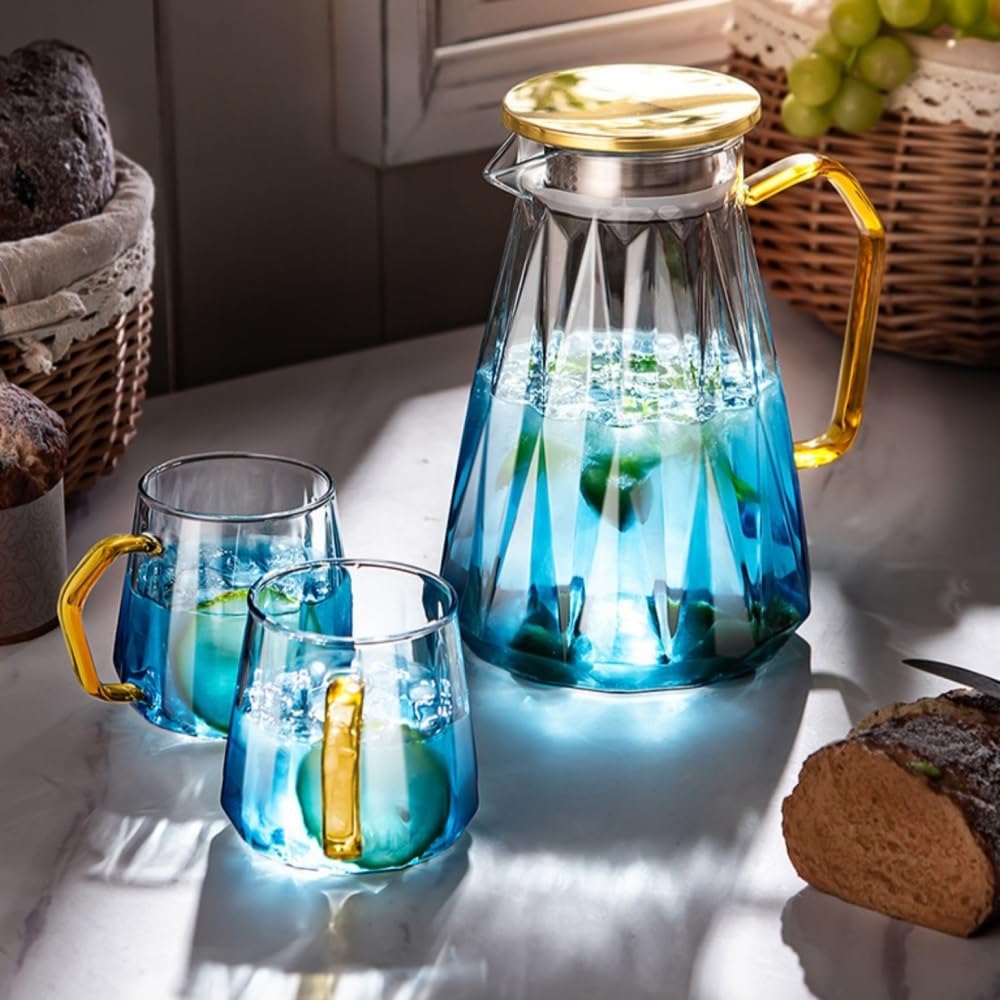 Trinkgeschirr Glas-Kaltwasserkessel, Wasserbecher, Wasserkocher | Obst-Teekannen-Set