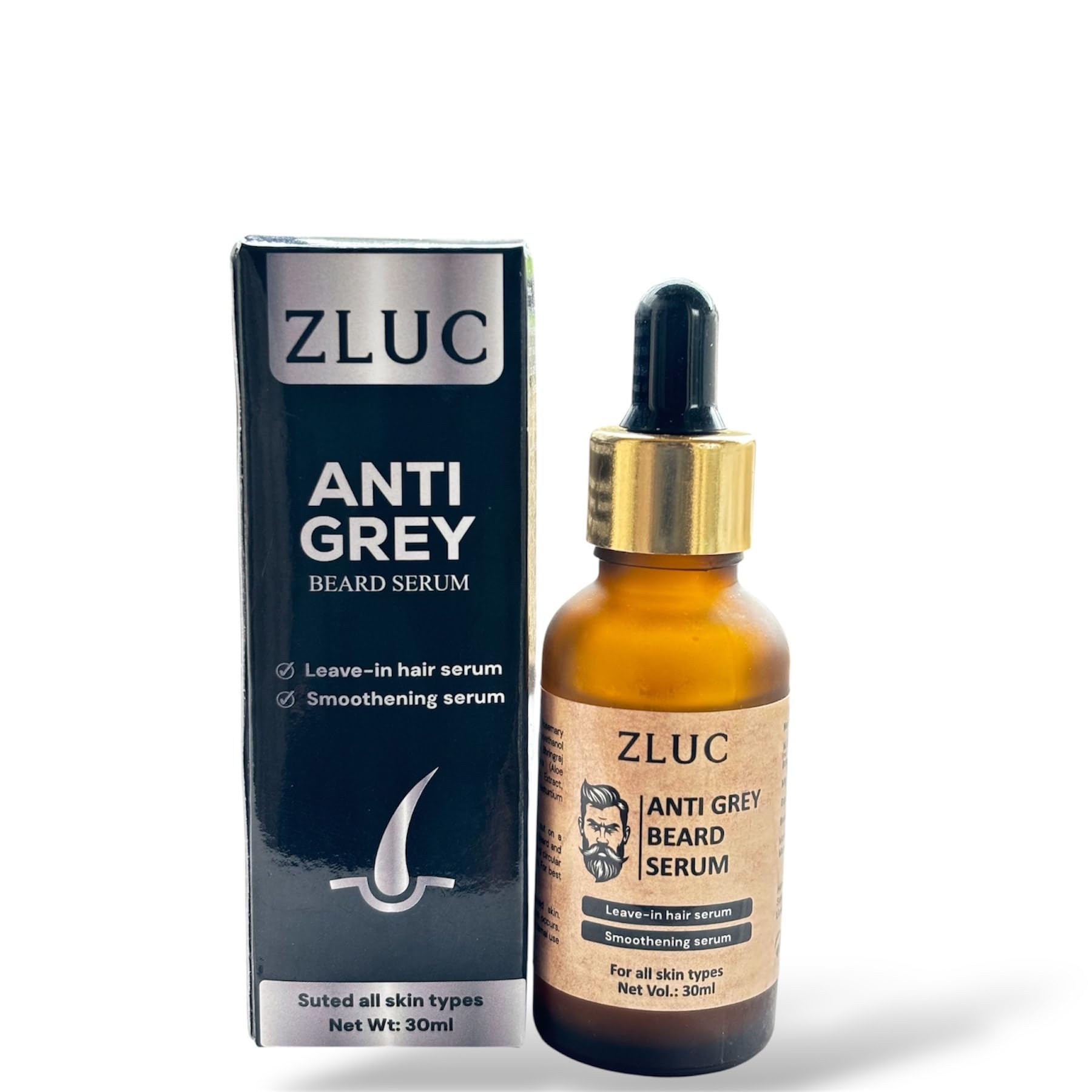Zluc Anti Grey Beard Serum, Specially Designed for Beard,Clinically tested to reverse premature greying of Beard-image-48