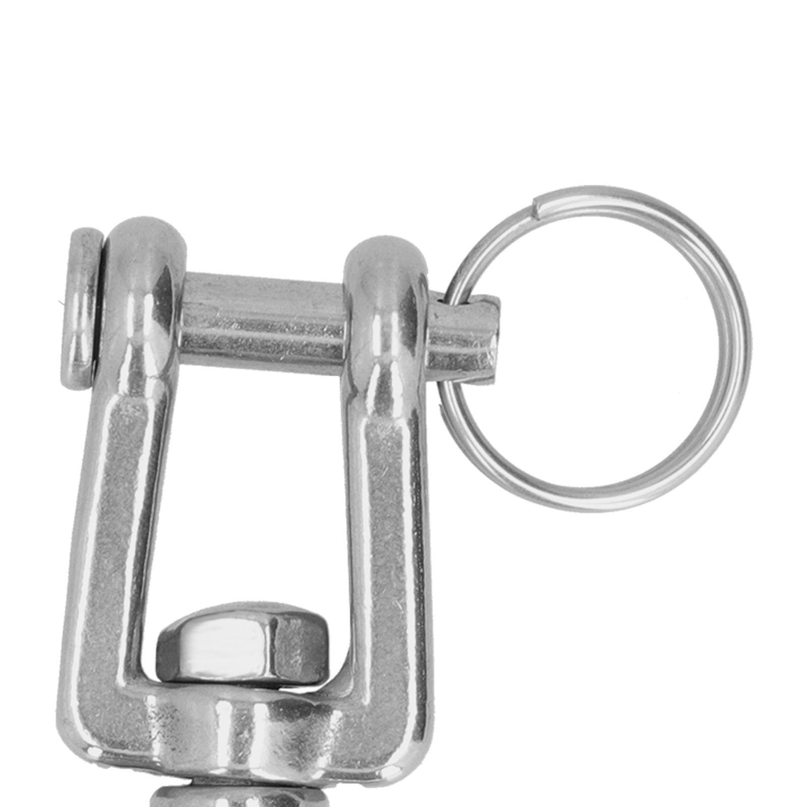 2er Set Edelstahl Hebehaken Typ Clevis mit Sicherheitsverriegelung – 304 Edelstahl, drehbar, für Krane und Hebetechnik im Industrie und Transportbereich (1/2 (1500 kg))