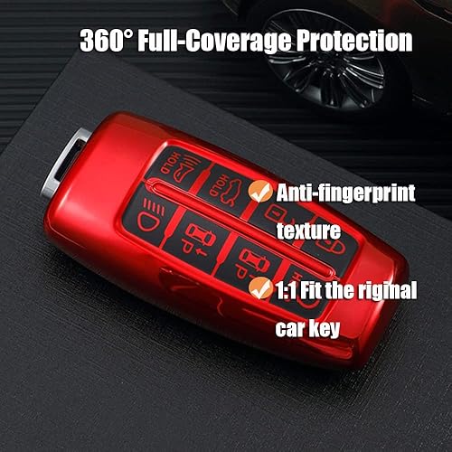 Miniatura 5 de ontto Cubierta de llave de TPU de 8 botones para Hyundai Genesis G80 Gv80, Rosado