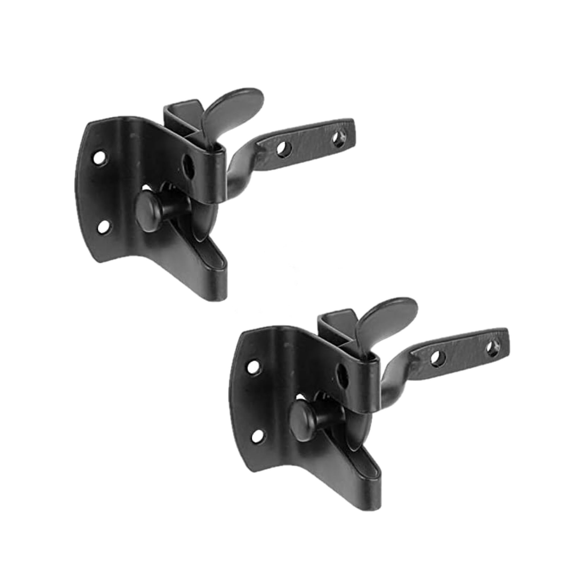 Manor® 2 x Automatic Gate Latch Black Gate Hardware Wooden Fence Gate Exterior Shed 50mm