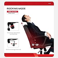 Vista 6 de Hkeli Silla de oficina en casa, silla de trabajo con respaldo medio, silla de escritorio ergonómica, sillas de computadora de altura ajustable