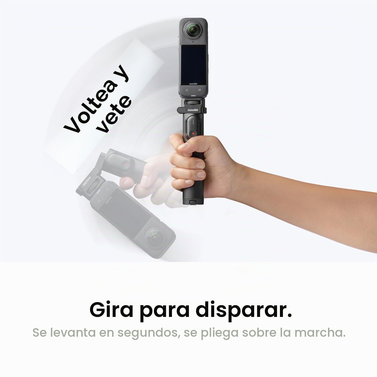 Insta360 Paquete de Selfie Stick Plegable Remoto 2 en 1, mástil Invisible y trípode Incorporado, Mini Controlador para operar la cámara, Montura de 1/4" Compatible con Las cámaras Insta360 X5, X4, X3