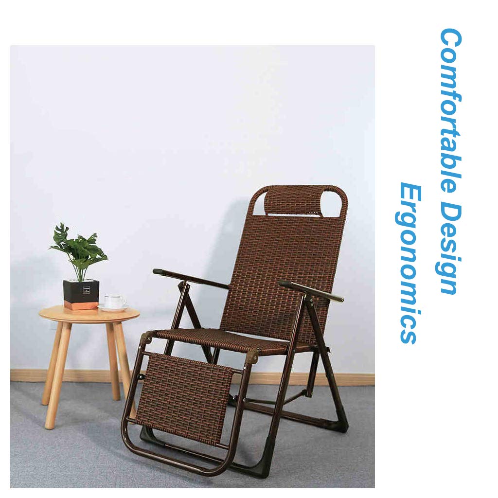 籐リクライニングガーデンチェア屋外ガーデン家具| 折りたたみサンベッド調節可能なサンラウンジャーリクライニングチェア用リビングルームバルコニーパティオビ Amazon｜籐リクライニングガーデンチェア屋外ガーデン家具| 折りたたみ