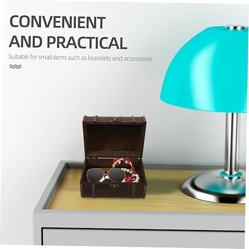 Miniatura 7 de Caja de almacenamiento vintage, cofre del tesoro pirata, pequeño cofre del tesoro steampunk, caja de joyería de madera para mujeres, cajas de