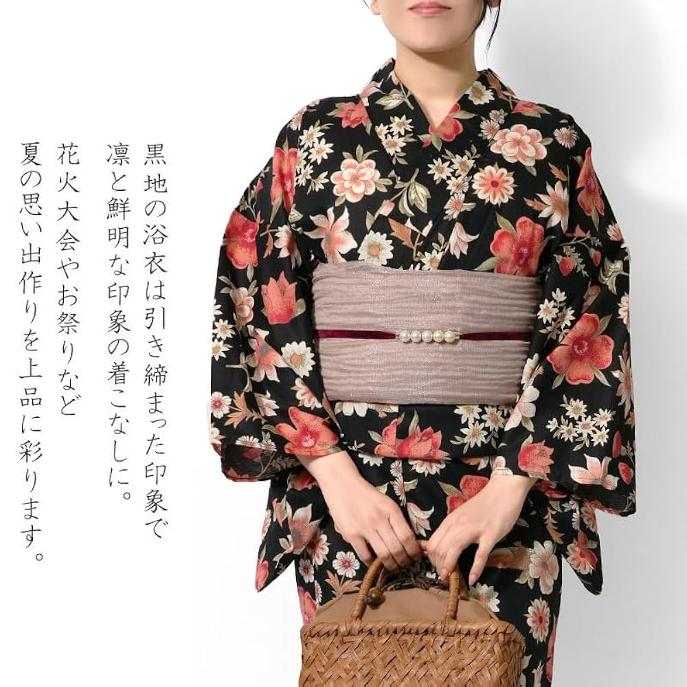 Amazon | [dear-japan]浴衣セット 2点セット ワニとボタニカル