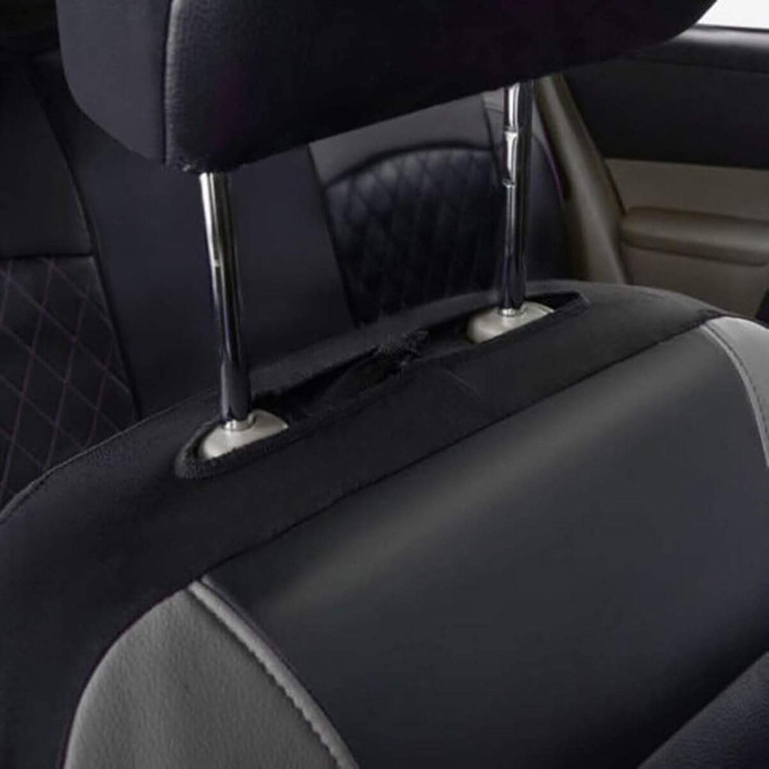 Full Set Car Seat Covers for Hyundai Elantra Hybrid 2021 2022 2023-2025 Leather Waterproof Durable All Weather Full Coverage Protects Interior Accessories,blackgray