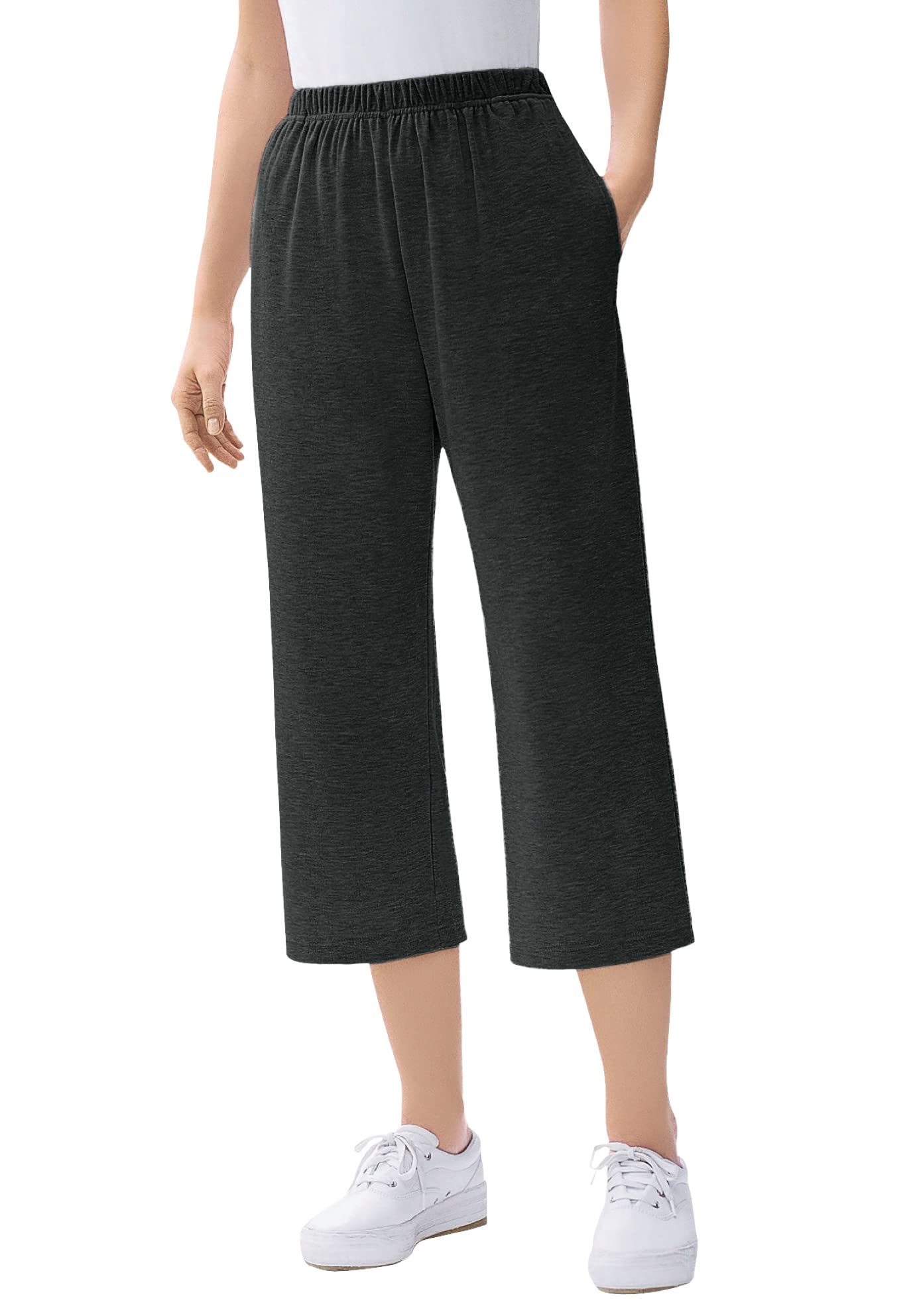Woman Within Women's Plus Size 7-Day Knit Capri Pants