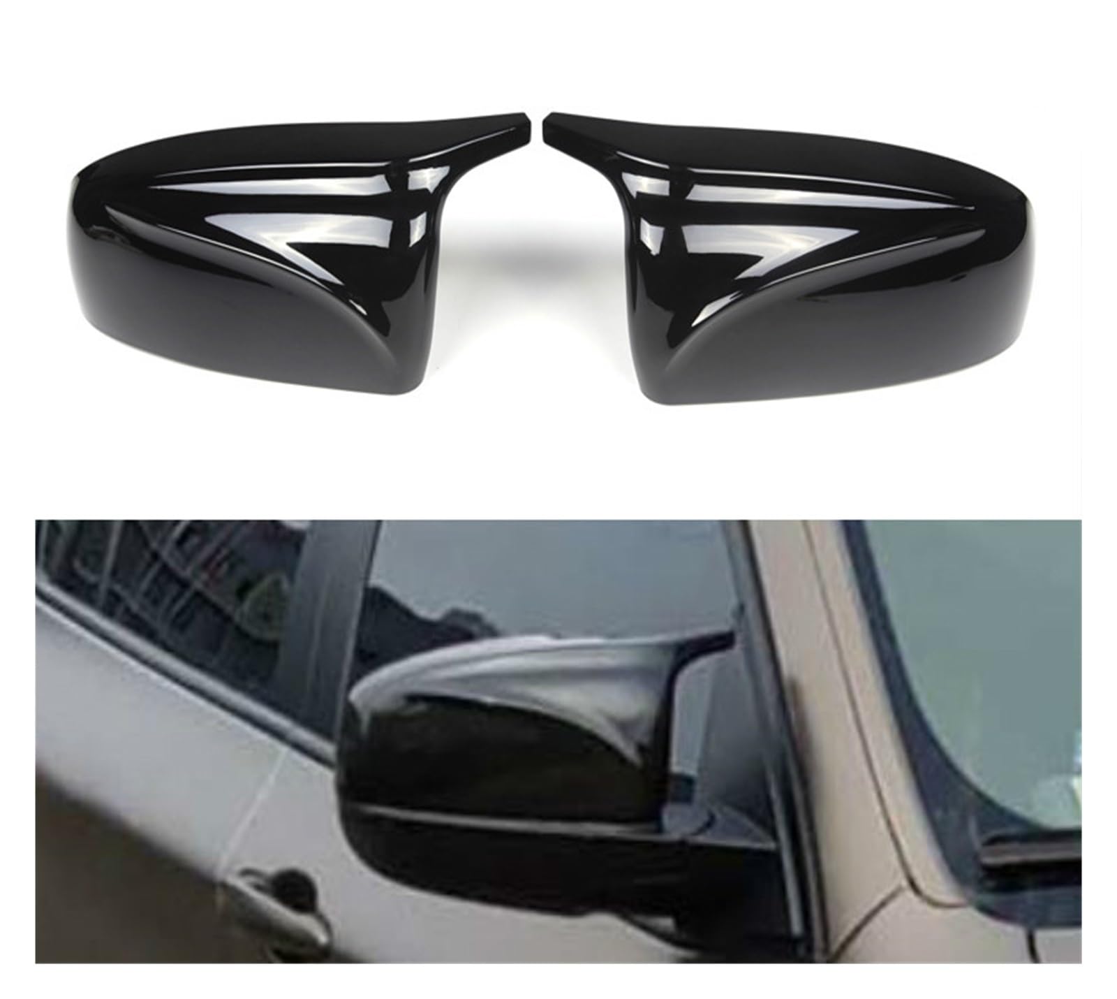 Specchietto retrovisore dell'automobile Per BMW X5 X6 E70 E71 2007-2013 Copertura specchietto retrovisore sinistro + destro portiera laterale auto Coperchio(Carbon Fiber Look)