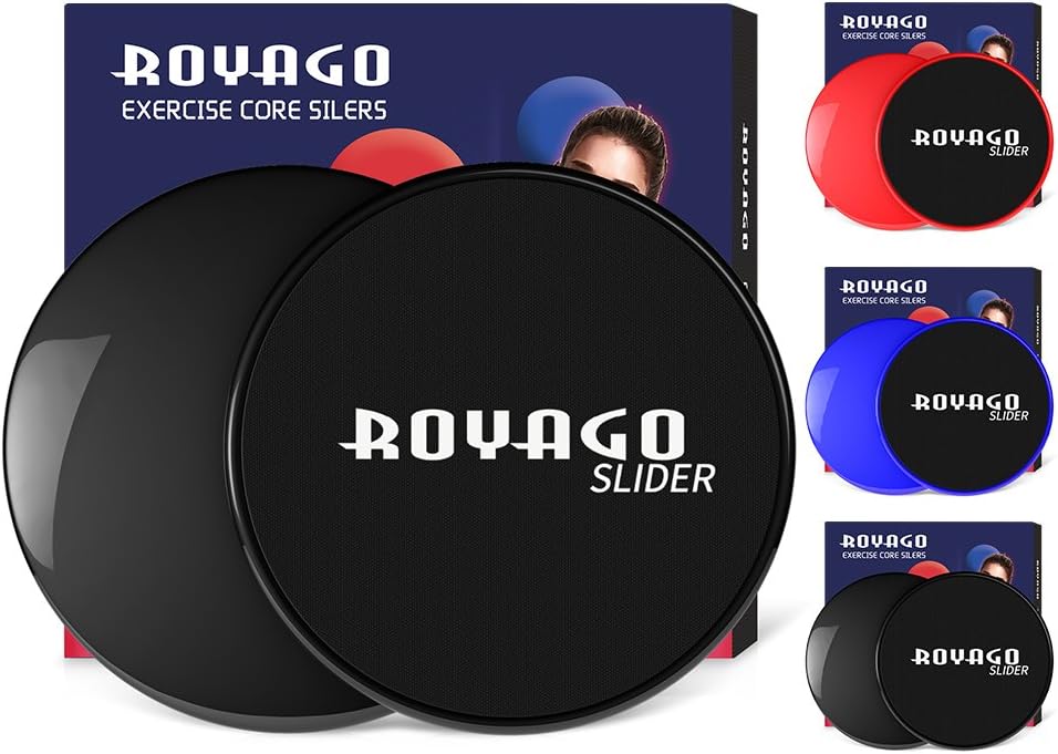 Exercise fitness sliders Dual Sided sliding discs for Gliding Discs Exercise to Enhance Coordination of Whole Body,Abdominal Exercise Equipment,Perfect for Carpet or Hardwood Floors (Black)