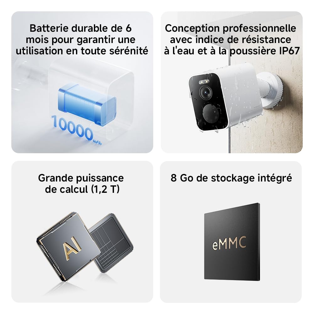 XIAOMI Outdoor Camera BW300 | Qualité 2K Super HD | Vision Nocturne Couleur & Sirène | Caméra de Surveillance Étanche IP67 & Détection IA