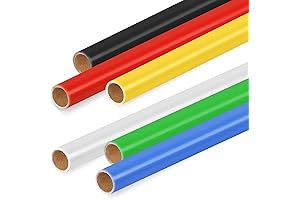 Skyygemm 6 Rolls Bulletin Board Paper Roll Fade-Resistant Colored Paper Rolls Perfect...