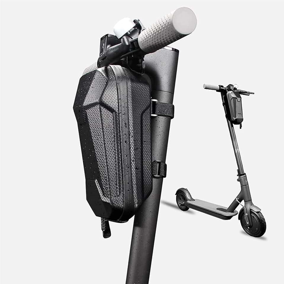 Universal Electric Scooter Handlebar Bag, Scooter Storage Bag, EVA Hard Shell Bags Waterproof Reflective Electric Scooter Storage
