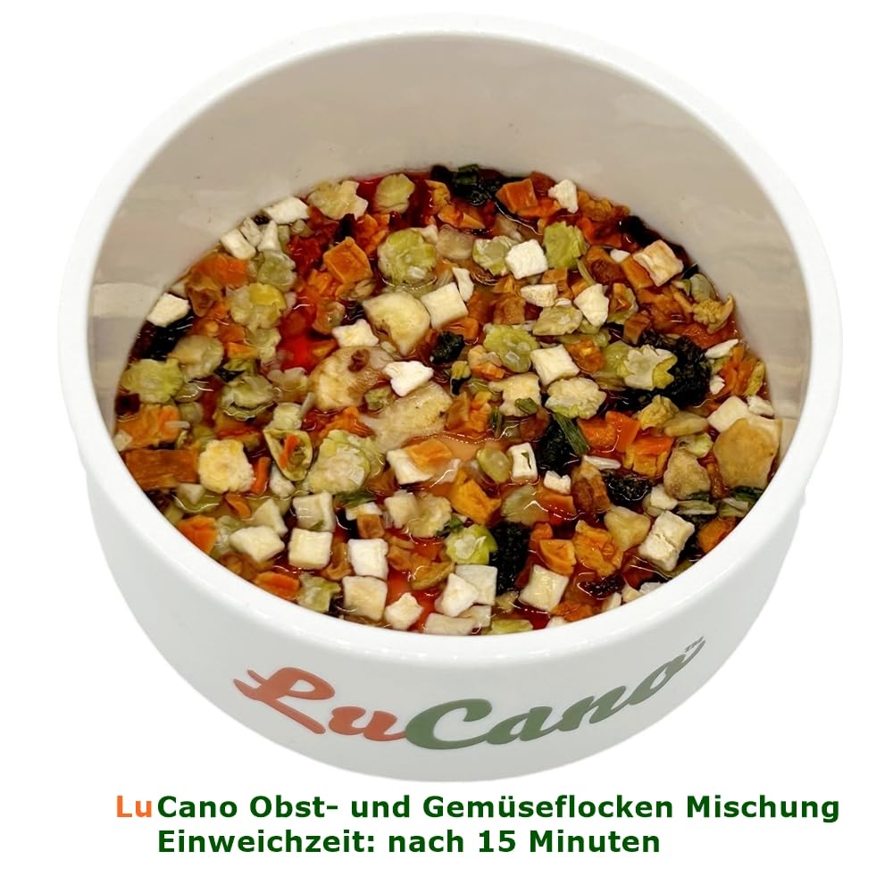 10 kg LuCano Hunde Barf Ergänzungsfutter Obst + Gemüseflocken für ausgewachsene Hunde | ohne Zuzsatz von Gluten und Getreide | Gemüse Hund Hundefutter Barf Hundeflocken