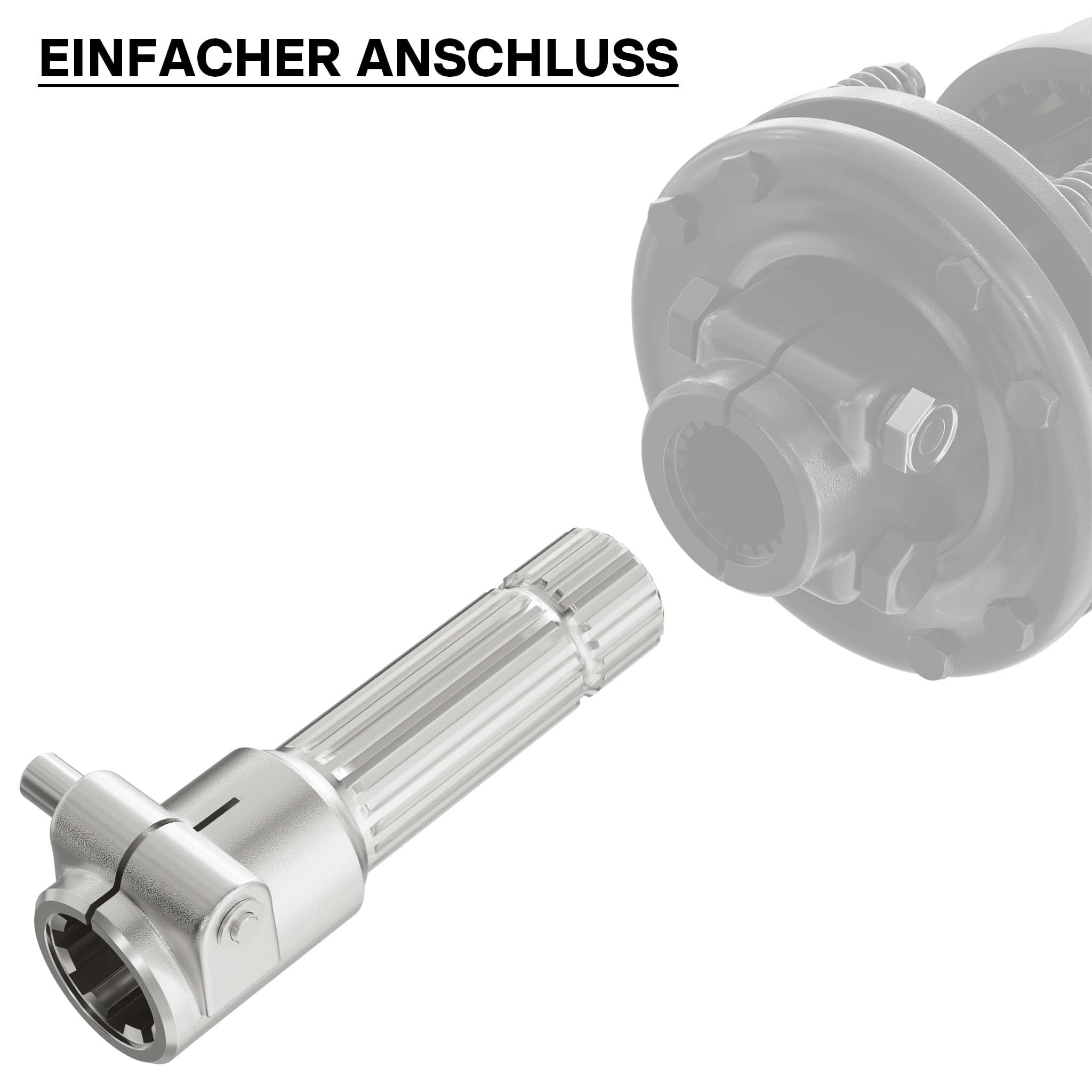 WilTec Manchon de Prise de Force Cardan - Longueur 160 mm - Raccord  logement 8-32x38x6 - Raccord Sortie 1 3/8