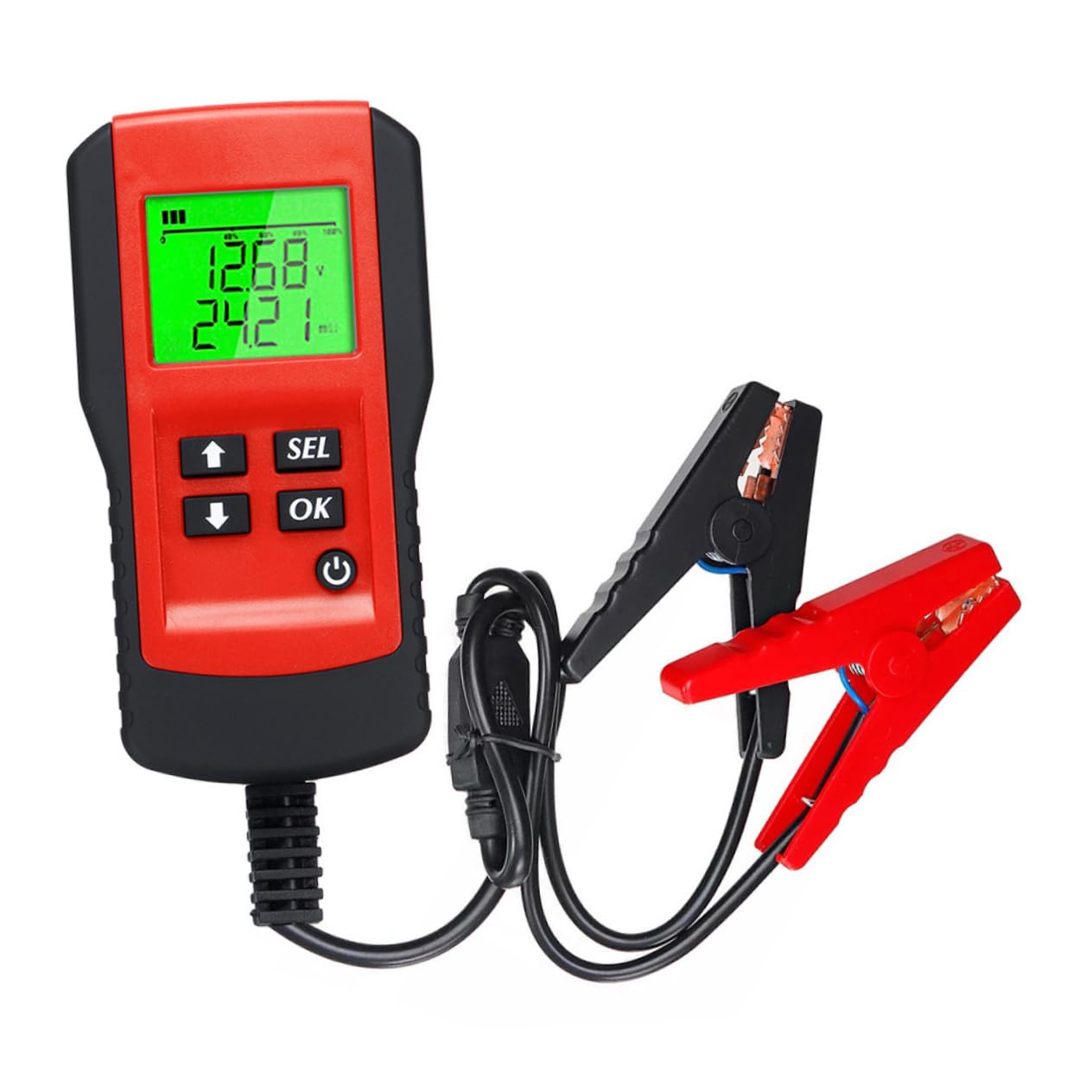 Car Battery Tester Analyzer Automotive Battery Checker for Passenger Cars Compact Design LCD Display Accurate Performance Charge System Test Included