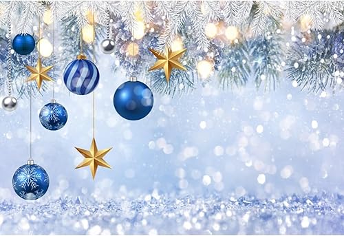 Miniatura 2 de Telón de fondo de Navidad de 6 x 4 pies, copos de nieve de invierno del país de las maravillas, decoración de fiesta de Navidad, suministros Bokeh