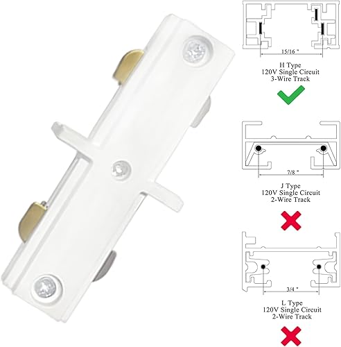 Miniatura 9 de H Track L Conector H Tipo Circuito único 3-Wire-1 Kit de iluminación de pista para H Track System Accesorios de iluminación de pista 120V